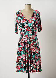 Rochie midi imprimeu floral mâneci scurte negru LONKEL femme