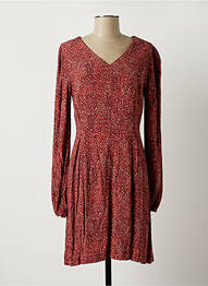 Rochie midi imprimeu fantezie mâneci lungi roz CHERRY PARIS femeie