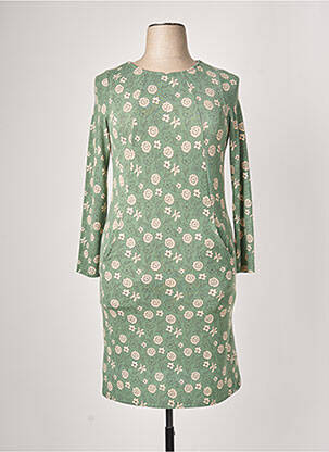 Rochie midi imprimeu floral mâneci lungi verde MD'M femeie