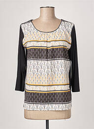 Top țesătură jersey mâneci 3/4 negru C'EST BEAU LA VIE femme