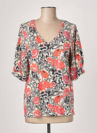 Tricou croială dreaptă mâneci scurte bej GEISHA femeie