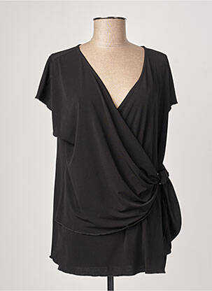 Top elasticitate mâneci scurte negru SPG WOMAN femeie