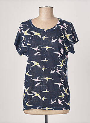 Tricou elasticitate mâneci scurte albastru FRANSA femeie