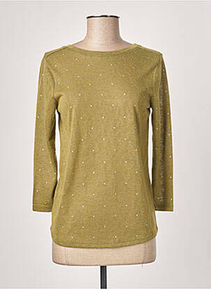 Top croială cambrată mâneci 3/4 verde ONLY femeie