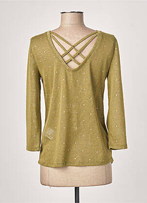 Top croială cambrată mâneci 3/4 verde ONLY femeie