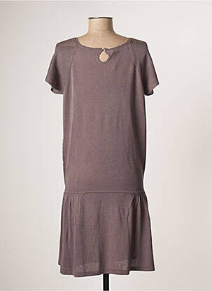 Rochie midi mâneci scurte mâneci scurte gri BOHEMIA femeie