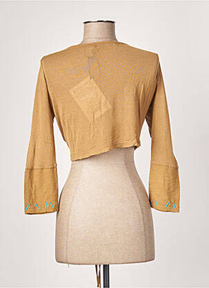Cardigan petrecut elasticitate bej ALL BEAUTIFUL femeie