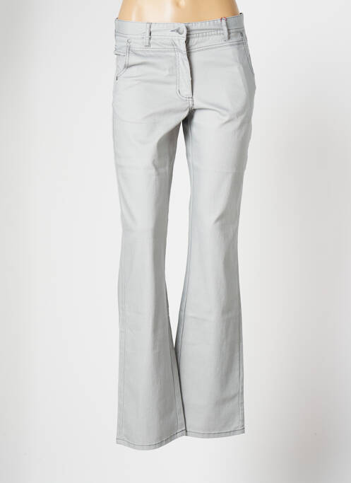 Pantalon drept închidere cu fermoar sub clapetă cu nasturi mărime normală gri JENSEN femme