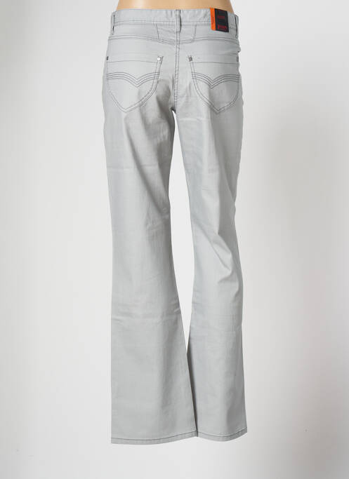 Pantalon drept închidere cu fermoar sub clapetă cu nasturi mărime normală gri JENSEN femme