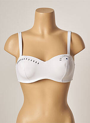 Sutien de costum de baie elasticitate top bentiță alb HATEIA femme