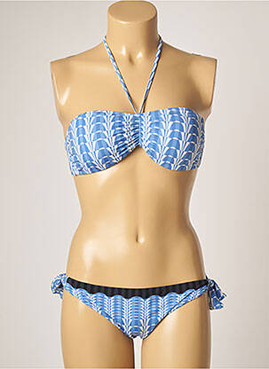 Costum de baie din două piese elasticitate top sutien modelat albastru DOMANI femeie