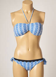 Costum de baie din două piese elasticitate top sutien modelat albastru DOMANI femme