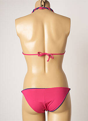 Costum de baie din două piese elasticitate top triunghiuri roz DOMANI femeie