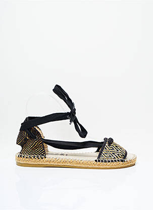 Espadrile țesătură satinată toc plat până la 3 cm negru LA MAISON DE L'ESPADRILLE femme