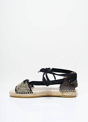 Espadrile țesătură satinată toc plat până la 3 cm negru LA MAISON DE L'ESPADRILLE femeie
