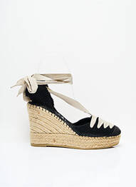 Espadrile țesătură pânză toc de 7 la 9 cm negru LA MAISON DE L'ESPADRILLE femeie