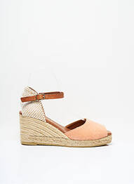 Espadrile țesătură pânză toc de 7 la 9 cm portocaliu LA MAISON DE L'ESPADRILLE femeie