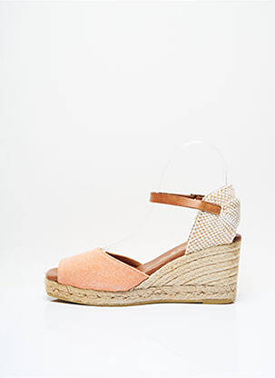 Espadrile țesătură pânză toc de 7 la 9 cm portocaliu LA MAISON DE L'ESPADRILLE femeie