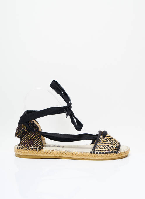 Espadrile țesătură satinată toc plat până la 3 cm negru LA MAISON DE L'ESPADRILLE femme