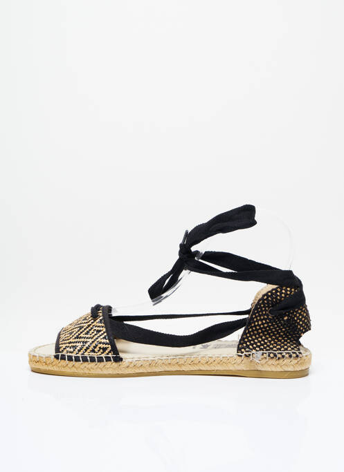 Espadrile țesătură satinată toc plat până la 3 cm negru LA MAISON DE L'ESPADRILLE femme