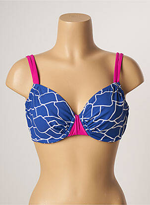 Sutien de costum de baie elasticitate sutien cupe întregi cu decolteu înalt albastru BELCOR femeie