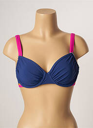 Sutien de costum de baie elasticitate sutien cupe întregi cu decolteu înalt albastru BELCOR femme