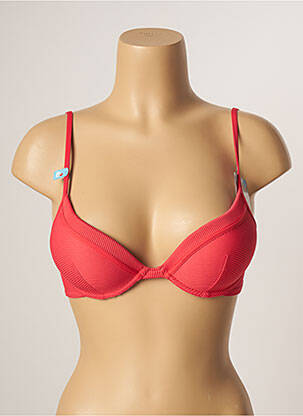 Sutien de costum de baie bretele elastice reglabile top sutien push-up roșu CHERRY BEACH femeie