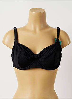 Sutien de costum de baie elasticitate sutien balconet cu decolteu înalt negru BESTFORM femeie