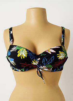 Sutien de costum de baie elasticitate sutien balconet cu decolteu înalt negru BELCOR femeie