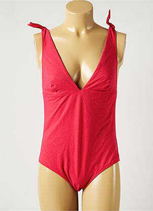 Costum de baie dintr-o singură piesă efect material satinat top triunghiuri roz SIMONE PERELE femeie