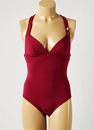 Costum de baie dintr-o singură piesă efect material satinat top triunghiuri roz SIMONE PERELE femeie