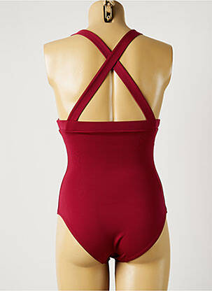 Costum de baie dintr-o singură piesă efect material satinat top triunghiuri roz SIMONE PERELE femeie