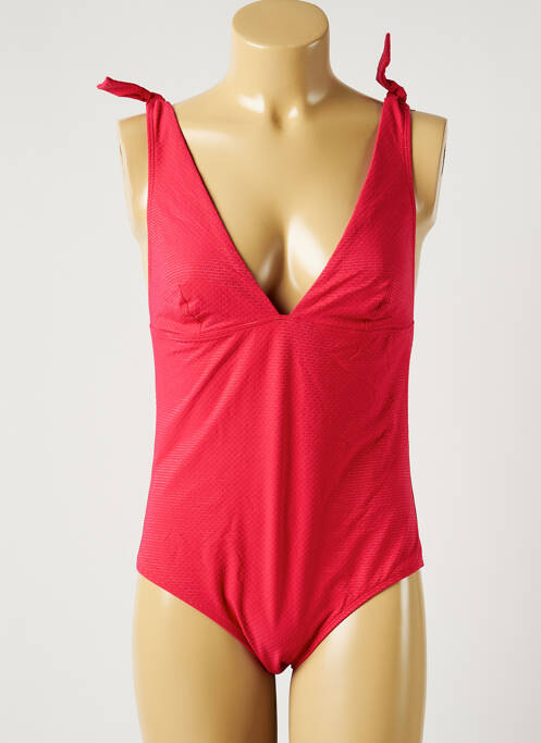 Costum de baie dintr-o singură piesă efect material satinat top triunghiuri roz SIMONE PERELE femme