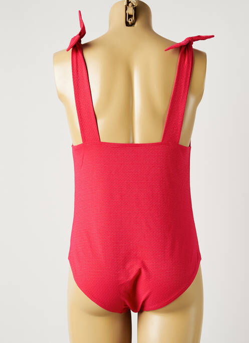 Costum de baie dintr-o singură piesă efect material satinat top triunghiuri roz SIMONE PERELE femme