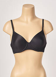 Sutien efect material satinat sutien cupe întregi cu decolteu înalt negru FEMILET femme