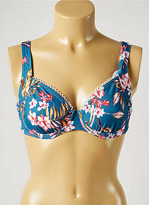 Sutien de costum de baie elasticitate sutien cupe întregi cu decolteu înalt albastru OLYMPIA femme