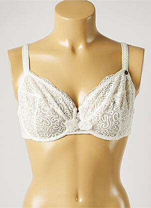 Sutien efect material satinat sutien cupe întregi cu decolteu înalt bej BARBARA femme