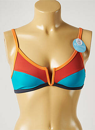 Sutien de costum de baie elasticitate top triunghiuri albastru OLYMPIA femeie