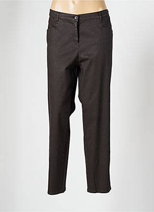 Pantalon slim țesătură poplin mărime normală maro FRANK WALDER femeie