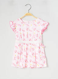 Rochie midi volane mâneci scurte roz BILLIEBLUSH fille