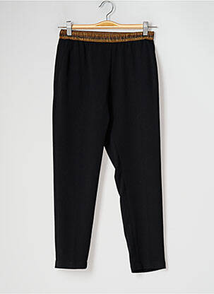 Pantalon drept croială dreaptă talie elastică negru HARTFORD fată