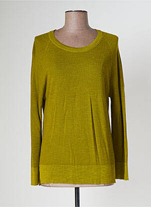 Pulover țesătură melanj mâneci lungi verde POLES femme