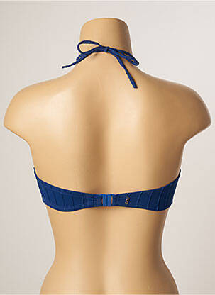 Sutien de costum de baie elasticitate sutien balconet cu decolteu înalt albastru LOU femeie