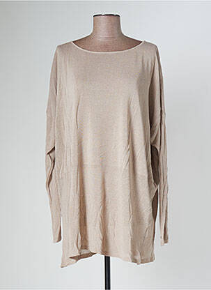 Pulover tunică bej POLES femeie