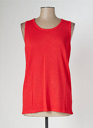Pulover croială cambrată fără mâneci roșu POLES femeie
