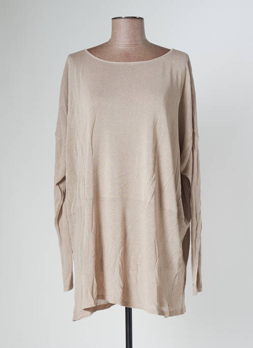 Pulover tunică bej POLES femeie