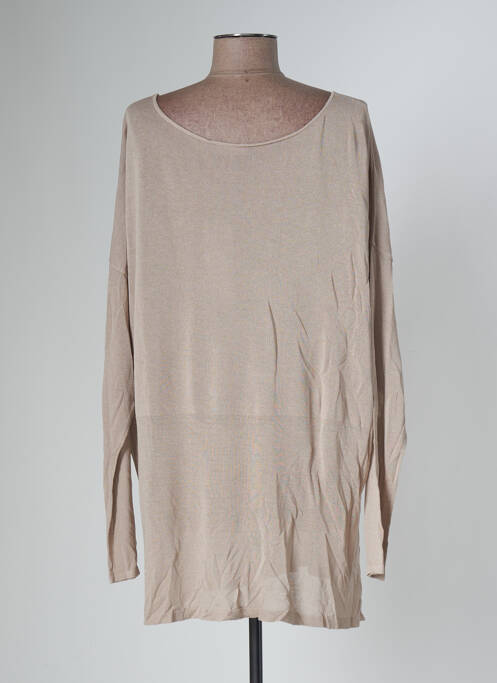 Pulover tunică bej POLES femeie