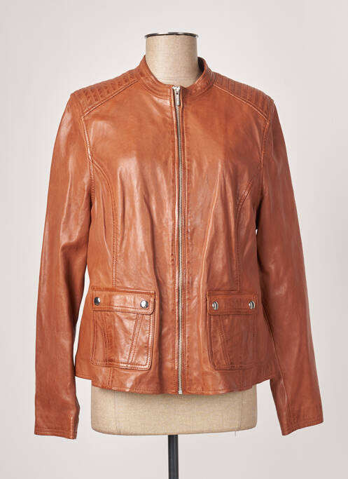 Geacă din piele buzunare maro ROSE GARDEN femme