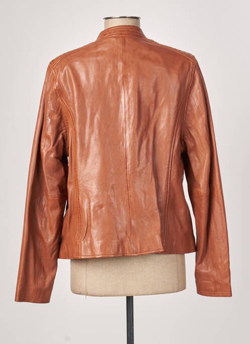 Geacă din piele buzunare maro ROSE GARDEN femme