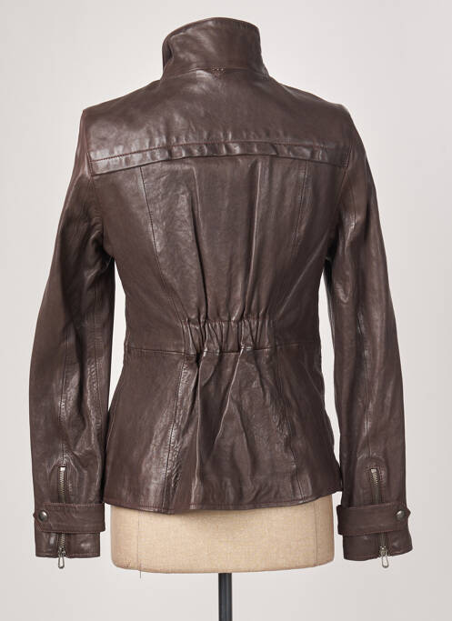 Geacă din piele maro ROSE GARDEN femeie